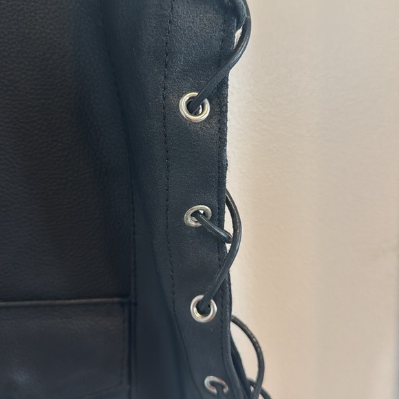 Black Leather Motorcycle Biker Vest Law Enforcement Police Shield Patch 44 - Picture 9 of 15